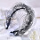 Bandeau élégant couvrant le visage avec perles décorées,-Blanc 8