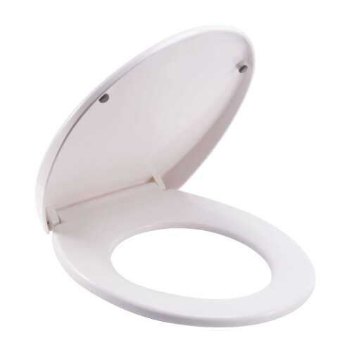 O Shaped Design WC Toilet  Soft Close Top Fix Quick Release Hinge Bathroom Easy Clean White 2