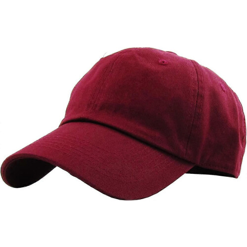 Low Profile Cotton Cap Men Ladies Baseball Cap Dad Hat Adjustable Unstructured Plain Cap(Burgundy) 1