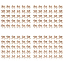 120 Pcs Burlap Bows Burlap Bow Knot Handmade Burlap for Christmas Decorate Tree Festival Holiday Party Supplies