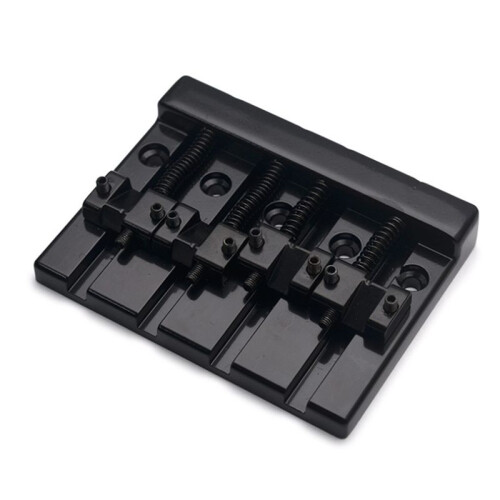 Vintage 4 String Bass Bridge 82.3x63.5MM String Bottom Through String Spacing 19MM Bass Fixed Bridge Black 2