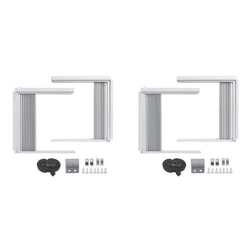 2 Set Window Air Conditioner Side Panels with Frame, Adjustable Insulation AC Side Panel Frame Included 1