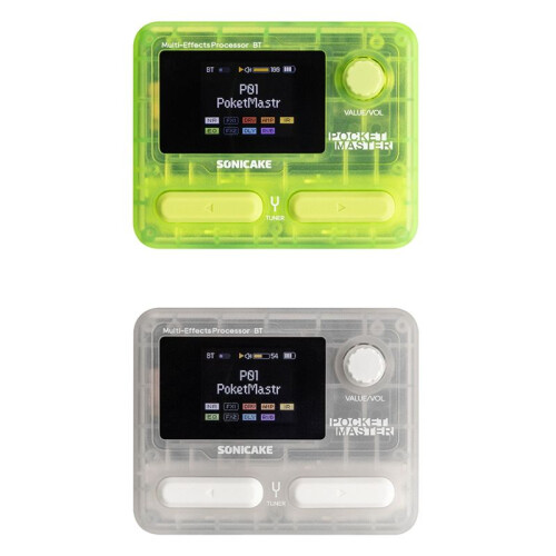 SONICAKE Pocket Master English Global Version Guitar Bass Amp 100+ Multi-Effects Pedal APP Control Rechargeable Translucent 1