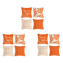 Orange Pillow Covers 18X18 Set of 12 Home Decorative Throw Pillow Covers Outdoor Linen Couch Throw Pillow Case