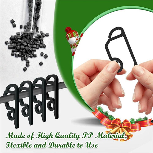 240X  Gutter Hooks Christmas Light Clips Light Hanging Clips for Party Christmas Decorations String Lights Black 1