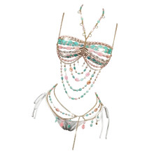 Lichaamsketting met kralen Harnas Borstketting-Kleur Eén maat