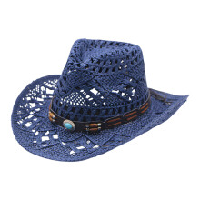 Elegante zonnehoed van stro met brede rand,-Marineblauw os