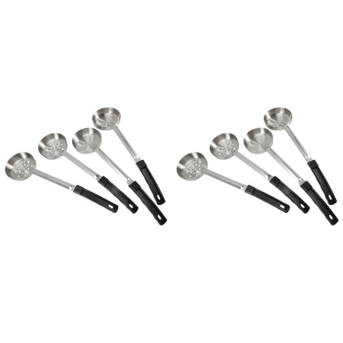 8 Pcs Portion Control Serving Spoons Portion Control Spoons Ladle Spoon, Slotted and Unslotted Portion Scoops 6oz