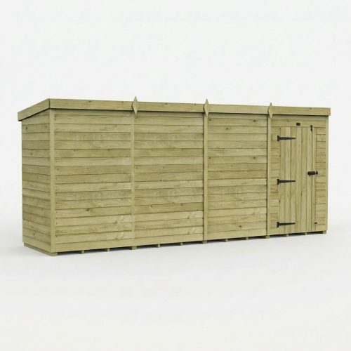 16 x 4 Pent Shed Tanalised (Single Door, No Windows) 1