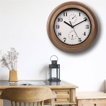 Outdoor Clocks Waterproof 11 Inch Outdoor Waterproof Wall Clock Patio W/Thermometer Hygrometer for Living Room Bathroom