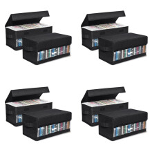 8pack CD Storage Boxes,CD Case Storage, Container Holds 32 CDs in Full Jewel Cases, 60 CDs in Slim Cases