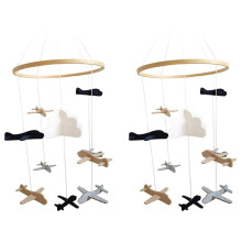 10X Krippe Mobile Flugzeuge & Cloud Kinderzimmer Dekoration Grau und Weiß, Marineblau, Tan Baby Krippe Mobile für Jungen