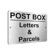 B012 POST BOX Letters & Parcels Door House Aluminium Composite Sign Plaque
