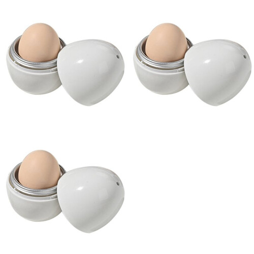 3X Microwave Oven Egg Steamer Egg Boiling Tool Boiled Soft-Boiled Eggs  Home Appliance Heating Box 1 Egg