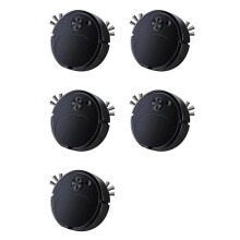 5X Automatische Staubsauger, USB-Aufladung, -Reinigungsmaschine, Intelligenter Wisch-Roboter-Staubsauger, Schwarz