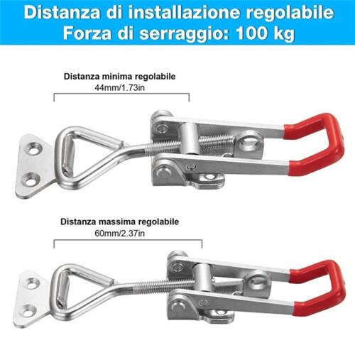 10Pcs Toggle  Clamp, 304 Stainless Steel Pull Hasp Latches, Quick Release Hand Tool Toggle Clamp 1