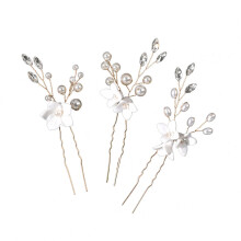 (Silver) Pearl U-Shaped Hairpin Wedding Tiara