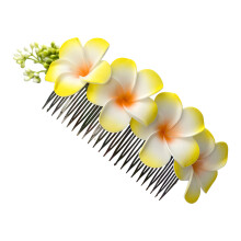 Realistic Plumeria Hairpin Elegant Hair Jewelry-Yellow