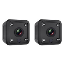 2X 4K 1080P HD -ÜBerwachungskamera Innen, WiFi-Kamera, Live-ÜBertragung, Handy-App, Kamera Innen mit Akku A