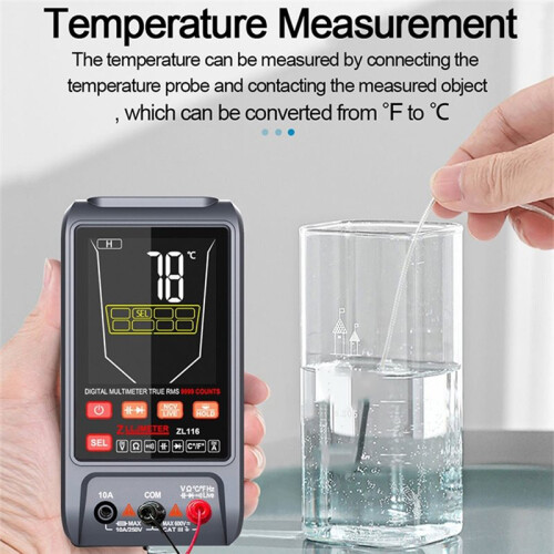 Counts USB Charge Digital Multimetro True RMS  Auto Range Test AC  Voltage Capacitance Temp Diode Ohm Hz Meter 1