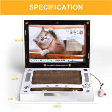 2X Graffiatore Portatile In Cartone per Gatti, Giocattolo Portatile per Gatti con 'Topo', Giocattolo Interattivo In Cartone per Gatti