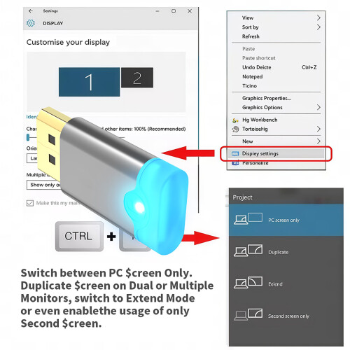 Adaptateur d'affichage DP de durabilité avec prise en-Gris 4K 1