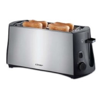 Tostadora - CLOER - 3719 - 4 rebanadas - 1380 W - Negro, Acero inoxidable