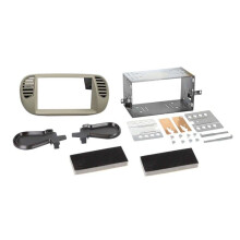2-DIN-Fassadeplatte kompatibel mit Fiat 500 10/2007-07/2015 perlgrau