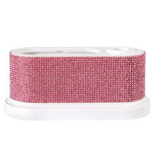 Nagelboormachinehouder met Rhinestones, 8 Gaten Nagelboor Bit Houder, Nagel Efile Standaard en Organizer Doos in Het Roze