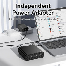 Blueendless 4-Bay M.2 NVMe SSD-Gehäuse, 40 Gbit/S USB4, Externes Festplattengehäuse, 32 TB, Aluminium-SSD-Dock für und Windows, US-Stecker