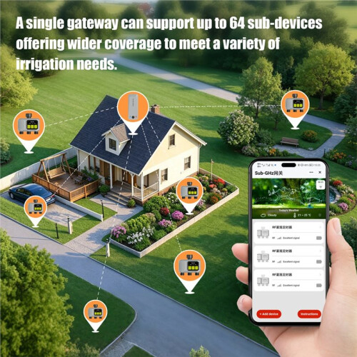 3-Zone  Water Timer WiFi Garden Watering Controller Misting & Watering App Remote Auto Irrigation System EU Plug