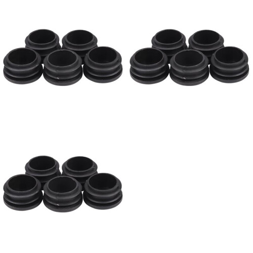 Black Plastica 35mm Dia Blanking End Caps Round Tube Insert 15 Pezzi