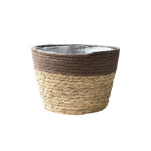 (coffee brown, S) Styraw Flower Basket - Stylish Storage for Home & Balcony