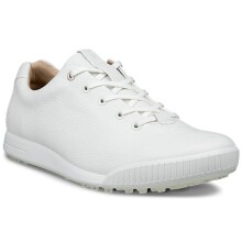 (UK 9-9.5, White) Ecco Mens 2026 Golf Street Retro Hybrid Waterproof Leather Spikeless Golf Shoes