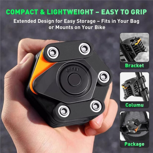 Electric Scooter Lock - Heavy Duty Anti-Theft Folding Combination Bike Lock for Ebike Compact Security Folding Lock, 1PC 2