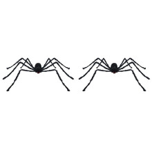 2piezas 50 cm Araña Negra Decoración de Halloween Casa Encantada Prop Interior Exterior Decoración Gigante