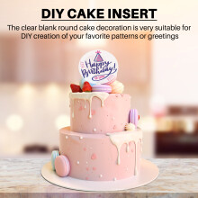 Round Acrylic Cake Toppers Clear Blank Circle DIY Cake Topper Blanks for Custom Wedding and Birthday Party Cake Decor