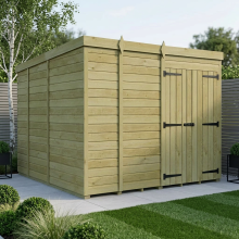 9 x 9 Pent Shed Tanalised (Double Door, No Windows)