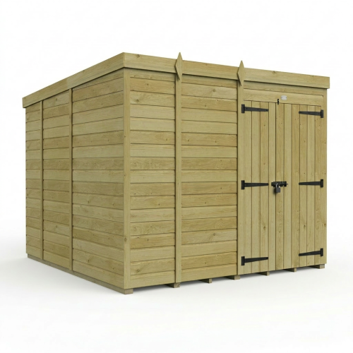 9 x 9 Pent Shed Tanalised (Double Door, No Windows) 1