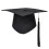 (Black) Adult Grad Cap - Adjustable Polyester for HS & Bachelor 2