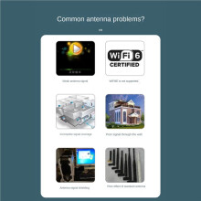 3X Portable 2.4G/5G/6G WiFi 6E Antenna with Cable Indoor Wireless Antenna with Magnetic Bottom for Network Card White