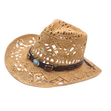 Ethnic Sun Hat With Wood Beaded For Women Beach-Khaki os