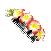 Heldere Plumeria-haaraccessoire Modieuze haarkam voor-Rood