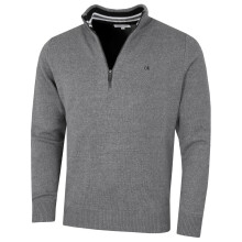 (M, Grey Marl Sport) Calvin Klein Mens 2026 Knit Cotton 1/2 Zip Golf CK Top Sweater