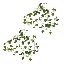 2Stck 2 M 6.6 Feet Gefaelschte Laub Blumen Pflanzen Garland Garten Dekoration 2M (Blaetter Kartoffel)