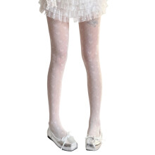 Women's Patterned Tights Heart Fishnet Stockings High-White