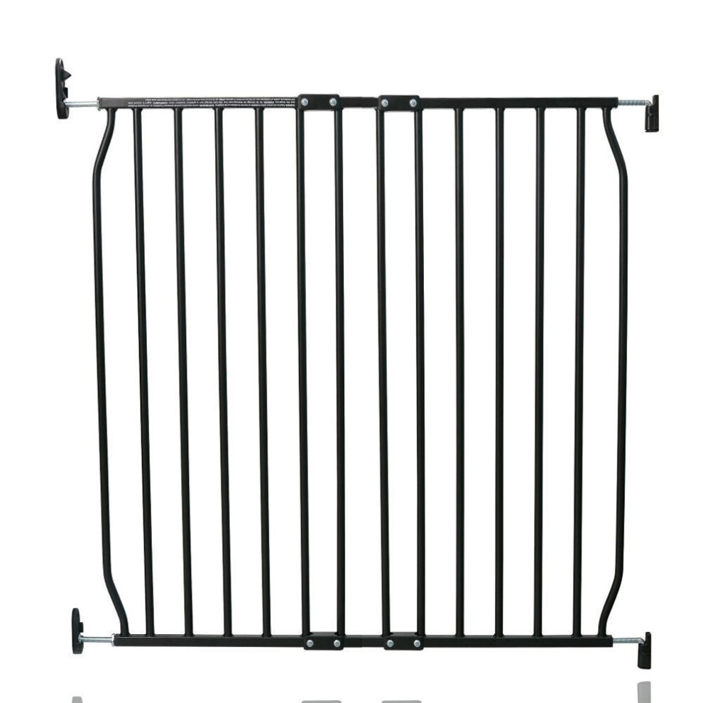 Safetots (Black, 80Cm - 90Cm) Screw Fit Metal Baby Gate, Black