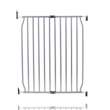 (Grey, 70cm - 80cm) Safetots Screw Fit Metal Baby Gate, Black