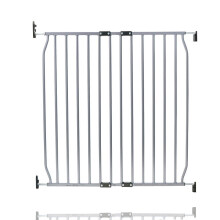 (Grey, 80cm - 90cm) Safetots Screw Fit Metal Baby Gate, Black