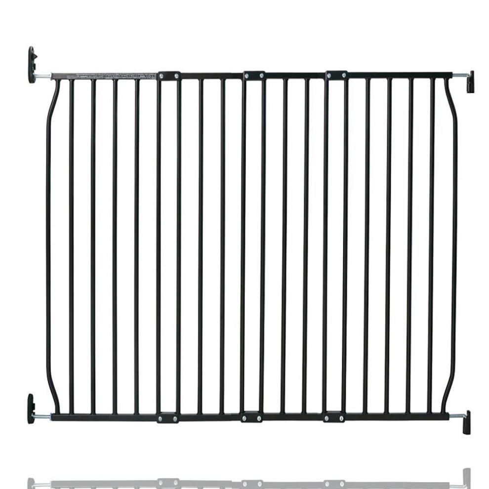 Safetots (Black, 110Cm - 120Cm) Screw Fit Metal Baby Gate, Black